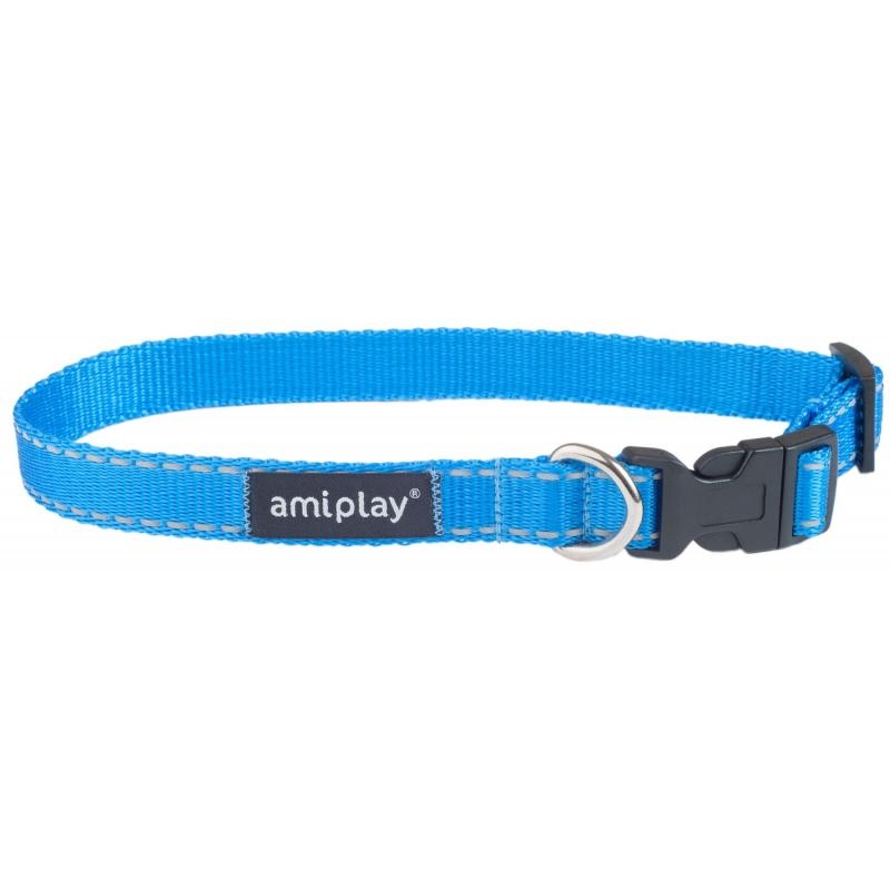 Amiplay Collar Reflective S 20-35x1 CM Blue