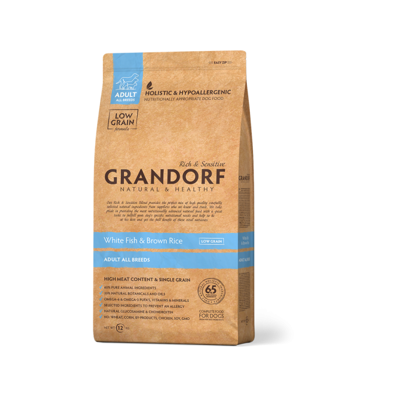 Grandorf Dog- Valge kala Adult Medium & Maxi 1kg