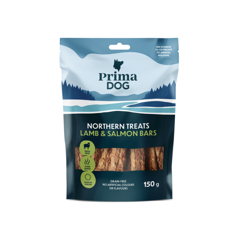 PrimaDog maius Northern Treats lamba&lõhega pulgad 150g