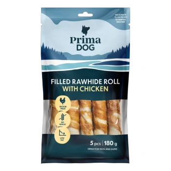 Prima Dog koera maius täidetud närimisrull kanalihaga 13cm 5tk 180g