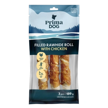 Prima Dog koera maius täidetud närimisrull kanalihaga 18cm 3tk 189g