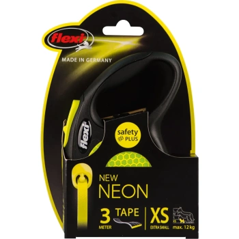 Flexi Retractable lintrihm NEW NEON must/kollane XS 3m