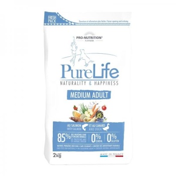 PureLife koera kuivtoit Medium  lõhe & pardilihaga 2kg