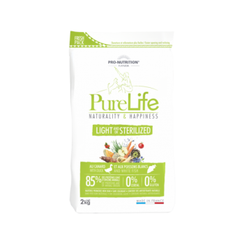 PureLife koera kuivtoit steriliseeritud koerale pardiliha & valge kalaga 2kg