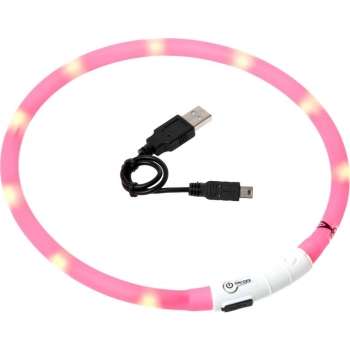 Koera kaelarihm LED roosa 70cm