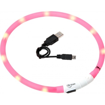 Koera LED kaelarihm Nera Visio roosa 20-70cm 16mm