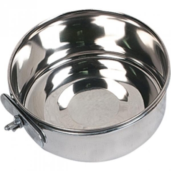 FEEDING AND DRINKING BOWL AVARO WITH NUT STAINLESS STEEL 10CM 290ML