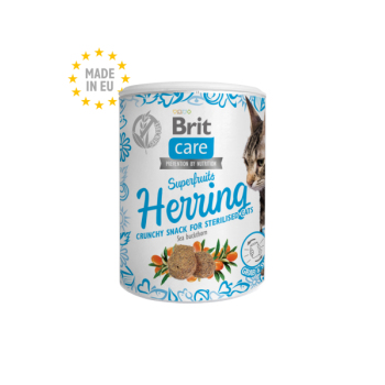 Brit Care Cat Snack SuperFruits Herring kassimaius heeringaga 100g