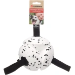 Koera mänguasi KONA ETPU paeltega pall valge/must 15cm