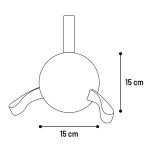 Koera mänguasi KONA ETPU paeltega pall valge/must 15cm