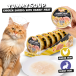Uniq Pets Yummy Soup märgtoit kassile kanaribadega ja küülikulihaga 60g