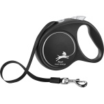 Koera Jalutusrihm FLEXI Black Design lint must/hõbedane M 5m 25kg