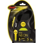 Flexi Retractable lintrihm NEW NEON must/kollane S 5m