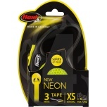 Flexi Retractable lintrihm NEW NEON must/kollane XS 3m
