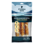 Prima Dog koera maius täidetud närimisrull kanalihaga 18cm 3tk 189g