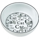 Keraamiline sööginõu kassile CATHY valge 13cm
