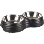 Sööginõu koerale ASCHAU RIDGED 2in1 matt must M 2X350ML