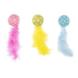 Mänguasi kassile - Täpiline sulega pall 4CM