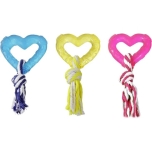Koera mänguasi HEART WITH ROPE erinevad värvid 14,5cm