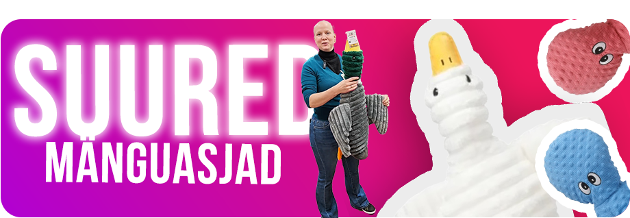 Suured mänguasjad, pardid, kaheksajalad, krokodill