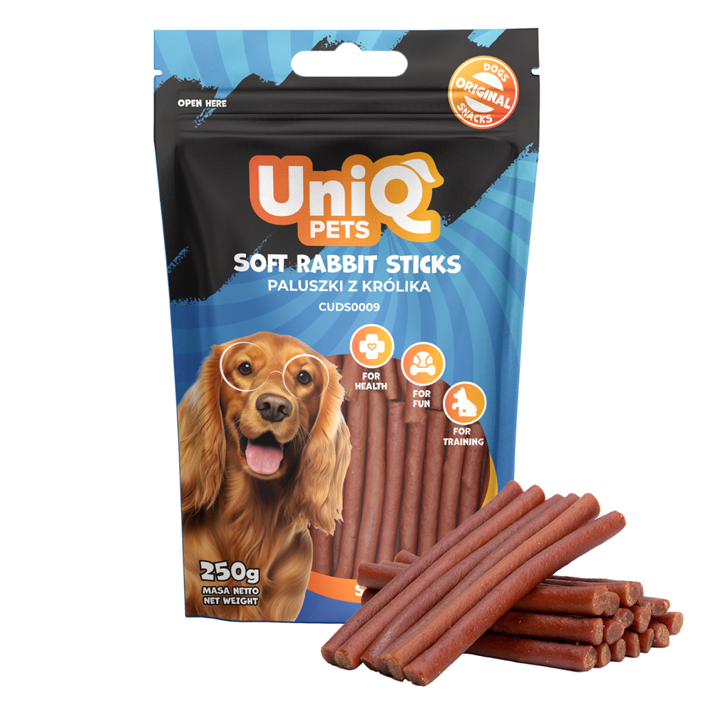 Uniq Pets Woofers koeramaius pehmed küülikulihapulgad 250g