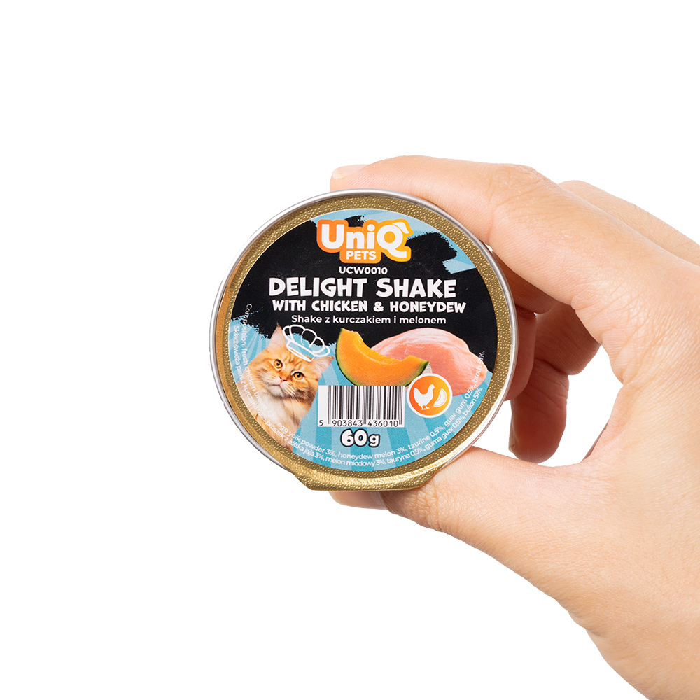 Uniq Pets Delight Shake märgtoit kassile kana ja meloniga 60g