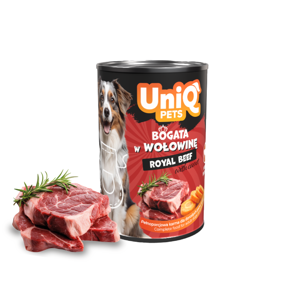 Uniq Pets Royal märgtoit koerale veiseliha maitsega 375g